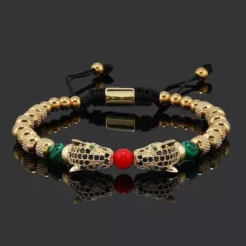 Подвески в виде головы леопарда, мужской браслет, бусины из нержавеющей стали, женские браслеты, ювелирные изделия для влюбленных, подарок