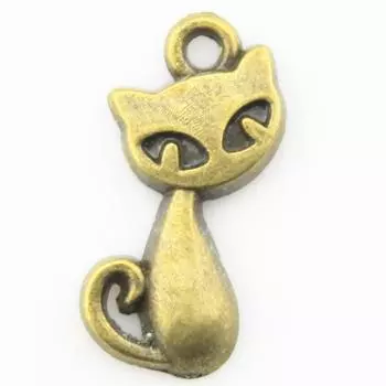 Подвески в виде кошек цвета античной бронзы 17x9 мм, бренд: WYISYWG 20 штук ювелирных изделий ручной работы