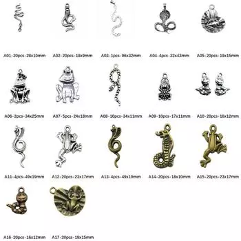 Подвески в виде змеи и лягушки для изготовления ювелирных изделий, аксессуары для декора своими руками A07-5pcs-24x18mm-B13693
