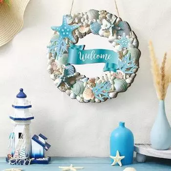 Подвесная бирка Компактная прочная конструкция Портативность Легко хранить Легкий декоративный деревянный корпус в виде морской звезды Украшение двери для дома