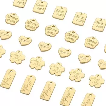 Подвесная бирка с принтом, медь, 5/2 шт. 8mm*2pcs золотой