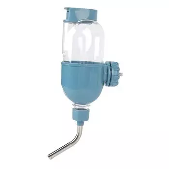 Подвесная бутылка для воды для собак, пластиковая, большой емкости, с двумя бусинами, клетка, подвесная вода синий