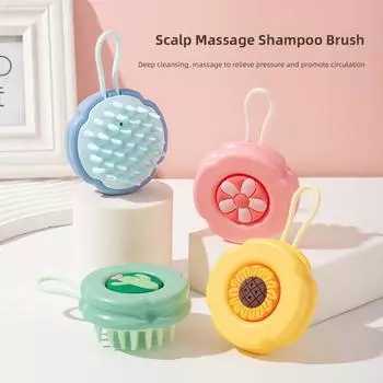 Подвесная бытовая силиконовая щетка для мытья шампунем Глубокая очистка Влажная сухая двойная массажная щетка для волос Мягкая портативная щетка для мытья шампунем розовый