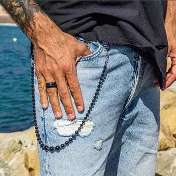 Подвесная цепь для брюк, топов, сумок, винтажных брюк в стиле хип-хоп, украшенных бисером, самодельных украшений, аксессуаров для одежды унисекс чёрный