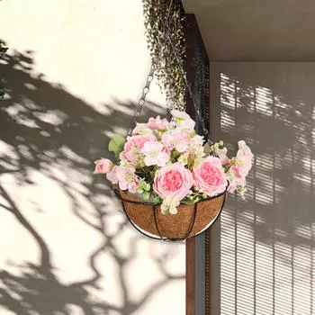 Подвесная цветочная композиция для улицы белый