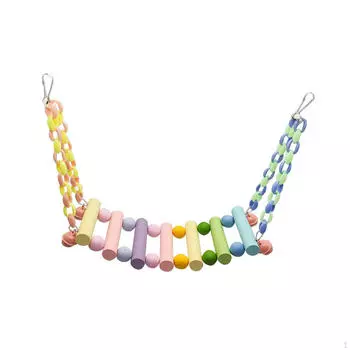 Подвесная деревянная лестница для игрушек-попугаев, простая в установке, стойка для моста для клеток домашних животных