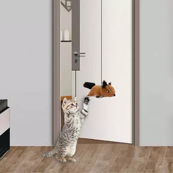 Подвесная дверная звуковая игрушка для кошек Белка Экологичные самостоятельные игрушки для игр