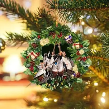 Подвесная елочная подвеска в виде утки 2D плоская водоплавающая птица деревянные украшения охота на уток автомобильные аксессуары рождественский домашний декор A