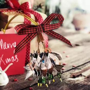 Подвесная елочная подвеска в виде утки 2D плоская водоплавающая птица деревянные украшения охота на уток автомобильные аксессуары рождественский домашний декор A