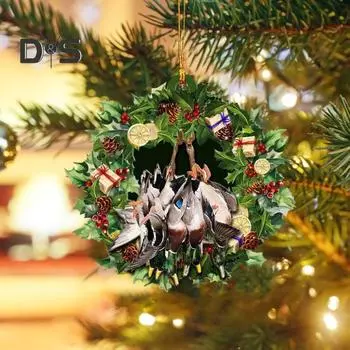 Подвесная елочная подвеска в виде утки 2D плоская водоплавающая птица деревянные украшения охота на уток автомобильные аксессуары рождественский домашний декор B