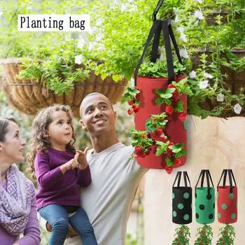 Подвесная фетровая ткань для посадки клубники, контейнер для посадки, сумка, садовый горшок
