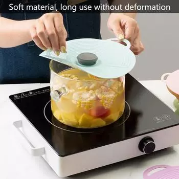 Подвесная герметичная крышка для хранения, маслостойкая, прочная, удобная силиконовая крышка для кастрюли розовый