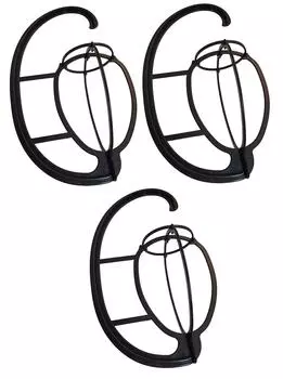 Подвесная и простая в уходе стойка для париков Yakuni Tatsu, набор из 3 штук, черного цвета