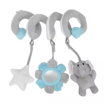Подвесная игрушка для детской коляски, успокаивающая детская спиральная погремушка для новорожденных, плюшевая игрушка, серая серый
