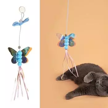 Подвесная игрушка для кошек, изысканная самоклеящаяся игрушка-бабочка для снятия стресса, качели для кошек, интерактивная игрушка, товары для домашних животных
