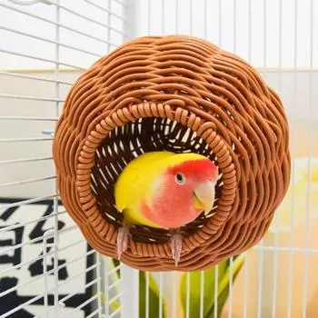 Подвесная имитация плетеного птичьего гнезда, сферическая кровать для белки, гнездо для вьюрка, гнездо для разведения птиц, сад коричневый