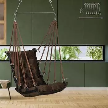 Подвесная Jhula для взрослых/Jhula для дома/Качели для взрослых для дома/Качели для балкона/Unjal для взрослых дома/Вес до 150 кг 40 x 40 cm коричневый