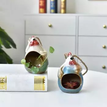 Подвесная керамика, мультяшная сова, имитация курицы, сделай сам, креативные настольные украшения, украшения для дома