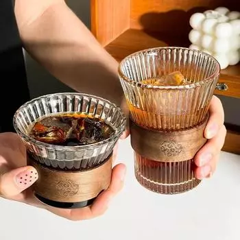 Подвесная кофейная кружка, американская чашка для латте, высокая ценность, изысканное чувство женщины, изящная чашка для чая, хозяйственное стекло, чашка для питья 101-200ml