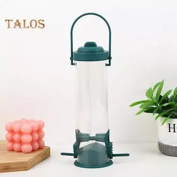 Подвесная кормушка для птиц на открытом воздухе, держатель для еды для колибри, прозрачная большая емкость, легко наполняемая кормушка для диких птиц зелёный