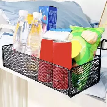 Подвесная корзина для хранения вещей, большая вместимость, прочная, несущая многоцелевая, прикроватная тумбочка, корзина для хранения вещей чёрный
