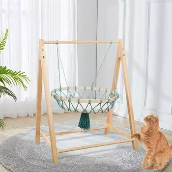Подвесная кровать Handy Hound Cat Hammock — премиум-выбор среди кошачьих кроватей для домашних кошек, которые можно стирать для максимального комфорта. 66 см Д x 57 см Ш x 80 см В 66*57*80cm