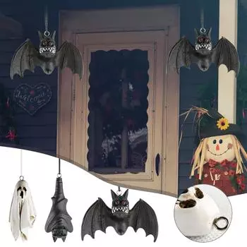 Подвесная летучая мышь на Хэллоуин, украшения-призраки, кулон в виде летучей мыши, праздничный декор для дома, праздничные атрибуты, тонкая работа, украшение в виде летучей мыши One Size