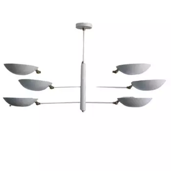 Подвесная люстра Sputnik из необработанной латуни в стиле середины века на 6 ламп