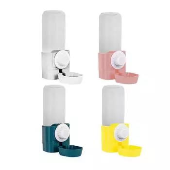 Подвесная миска для собак и кошек с бутылкой для воды, устройство для подачи воды, емкость бутылки 500 мл, прочная, для питомника, клетки для кошек