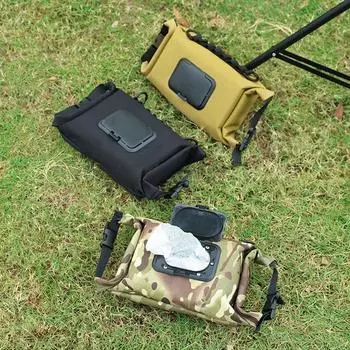 Подвесная многоцелевая бумажная коробка, переносная пряжка для улицы, сумка для хранения бумажных мешков, держатель для влажных салфеток для кемпинга, водонепроницаемая чёрный