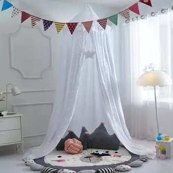 Подвесная москитная сетка-купол для детской кроватки, палатки, постельных принадлежностей для девочек, декора гостиной, углового балдахина, москитной сетки