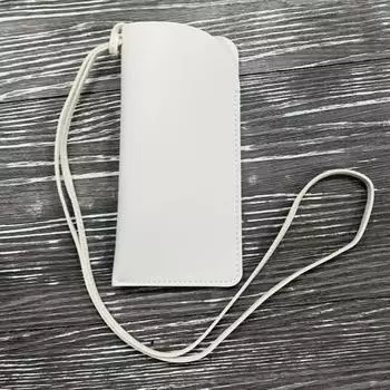 Подвесная на шею сумка для хранения очков для улицы, из ПУ кожи, женский чехол для очков, клипса для хранения солнцезащитных очков белый