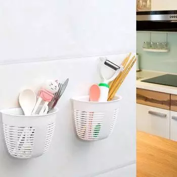 Подвесная настенная корзина без сверления, клейкий держатель для хранения, мусорный бак, коробка для туалетных принадлежностей для кухни, принадлежностей для ванной комнаты