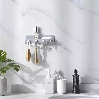 Подвесная настенная полка для хранения на двери ванной комнаты, самоклеящийся крючок без гвоздей, полка для хранения ключей, полка для хранения полотенец в ванной комнате, полки для хранения