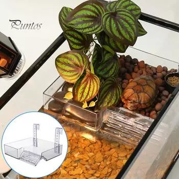 Подвесная платформа для купания черепах, рампа для водных рептилий, док-станция для черепах, терраса, плавучий док, аксессуары для резервуара для черепах, аксессуары для водных черепах прозрачный