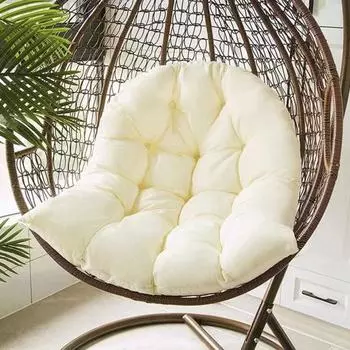 Подвесная подушка для стула-яйца с моющимся чехлом, отличный эффект отскока, утолщенный коврик для сиденья для офиса, библиотеки, сада ordinary чёрный