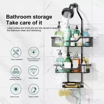 Подвесная полка для душевой лейки, полая, быстрый дренаж, антикоррозийная, водонепроницаемая, устойчивая к тряске, без ударов, отличная несущая способность