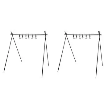 Подвесная полка для кемпинга на открытом воздухе, складная полка для хранения кастрюль, крючок для вешалки (L) Великобритания