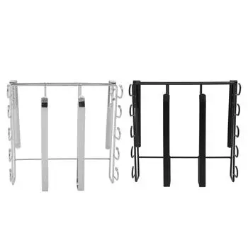 Подвесная полка под шкаф, нержавеющая сталь, стеллаж для хранения под полкой с несколькими крючками для резки Silver