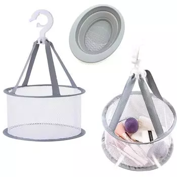 Подвесная сетчатая вешалка для одежды, корзина, используемая для чистки инструментов для макияжа, мини-кистей для макияжа, сушилок для губок и сеток для сушки косметических яиц серый