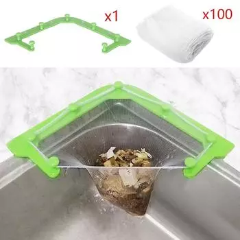 Подвесная сетка для кухонной раковины Фильтр-сетка для остатков мытья раковины одноразовая сетка зелёный