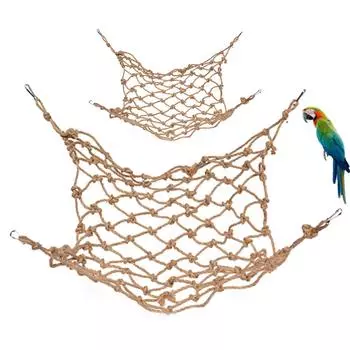 Подвесная сетка для скалолазания для птиц, веревочная лестница для восхождения с крючками для попугаев, какаду, кореллы, ара S: 30x20cm / 11.8x7.9in
