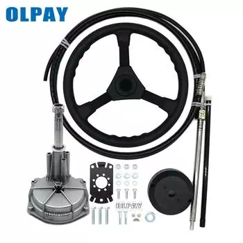 Подвесная система рулевого управления для лодки, подвесная одиночная турбина, вращающаяся, с тросом морского рулевого колеса, 13 футов China чёрный