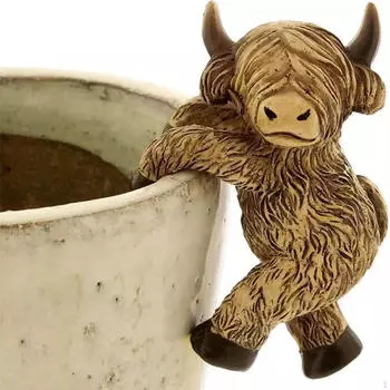 Подвесная статуэтка животного, декор для кашпо, фигурка крупного рогатого скота, миниатюрная статуэтка, горшок для восхождения