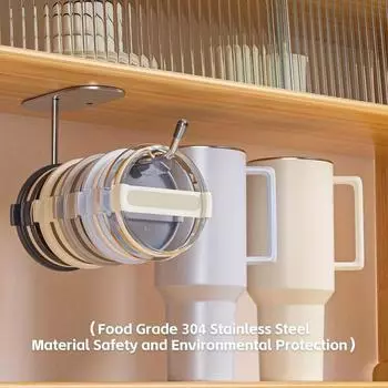 Подвесная стойка для чехлов для чашек в американском стиле, стойка для хранения, непробивная подвесная стойка из нержавеющей стали, кухонная пленка, кухонная подвесная стойка для бумажных полотенец S