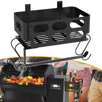 Подвесная стойка для хранения специй, многофункциональная железная подставка для приправ для барбекю с крючками для гриля Traeger, полка для хранения аксессуаров, НОВАЯ