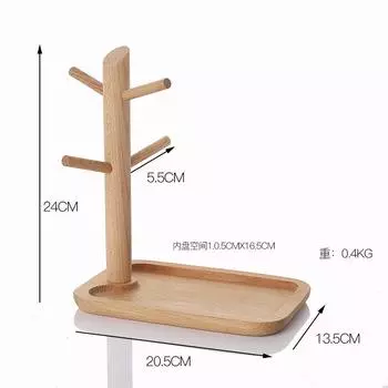 Подвесная стойка для ключей из цельного дерева для крыльца дома, подставка для хранения ювелирных изделий, подставка для браслетов и колец, стойка для демонстрации ювелирных изделий белый