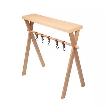 Подвесная стойка Woodi Подвесная стойка Woodi Подвесная стойка для кемпинга Деревянная уличная легкая подвесная стойка Компактное хранение Простая сушка одежды бежевый