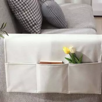 Подвесная сумка для дивана, утолщенная, многосетчатая конструкция, высокая вместимость, пыленепроницаемый, водонепроницаемый чехол для подлокотника дивана, полотенце, товары для дома бежевый