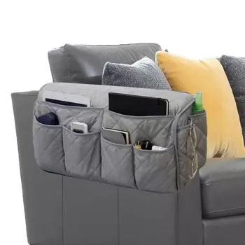 Подвесная сумка для хранения на подлокотнике дивана Большая вместимость Органайзер для подлокотника дивана Журналы синий